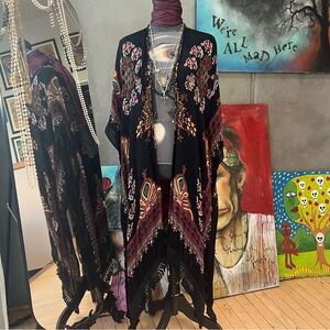 Bohemian Duster Fringed Kimono